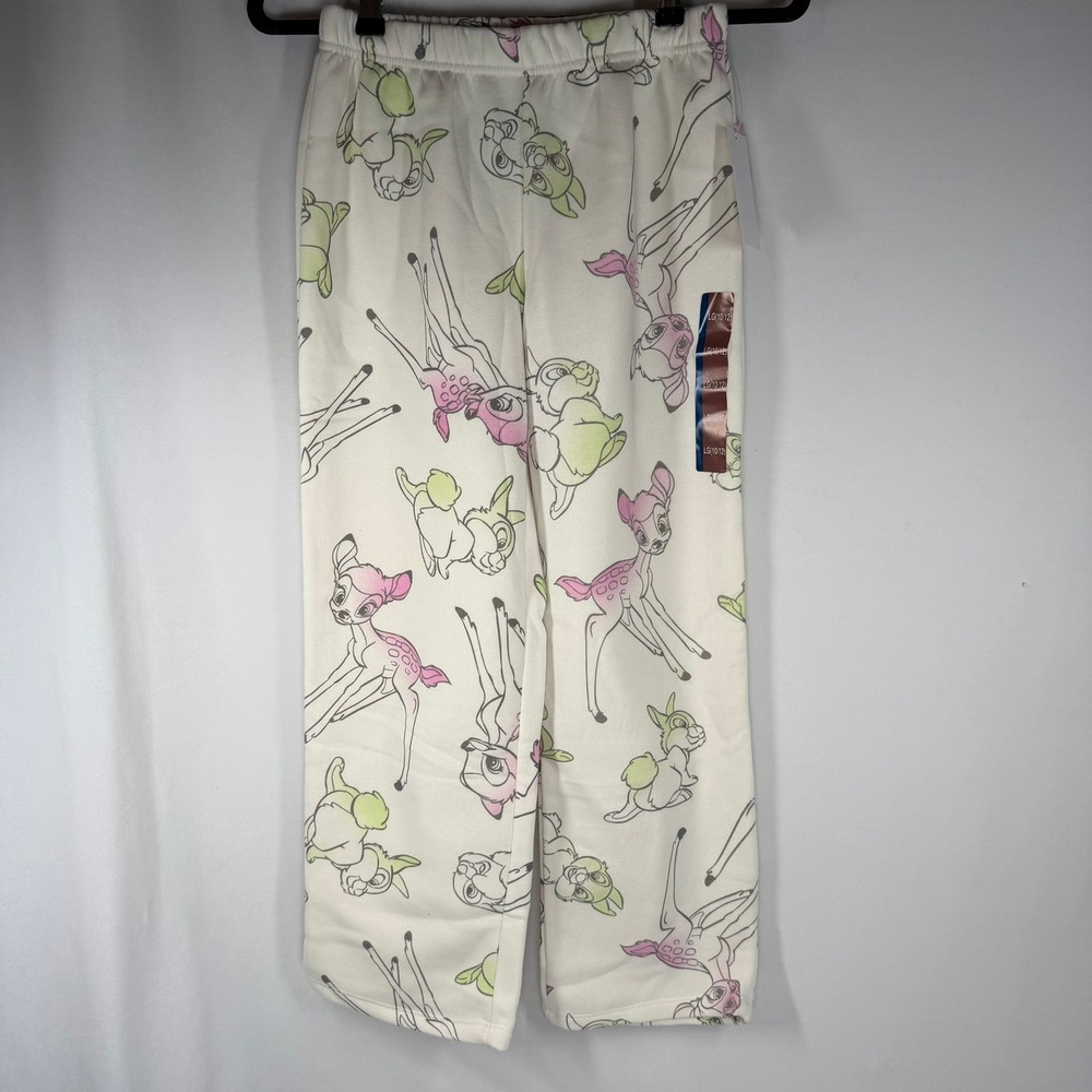 Disney Girls Pajama Pants Bambi Thumper Large 10/12 Mad Engine Comfy Collection